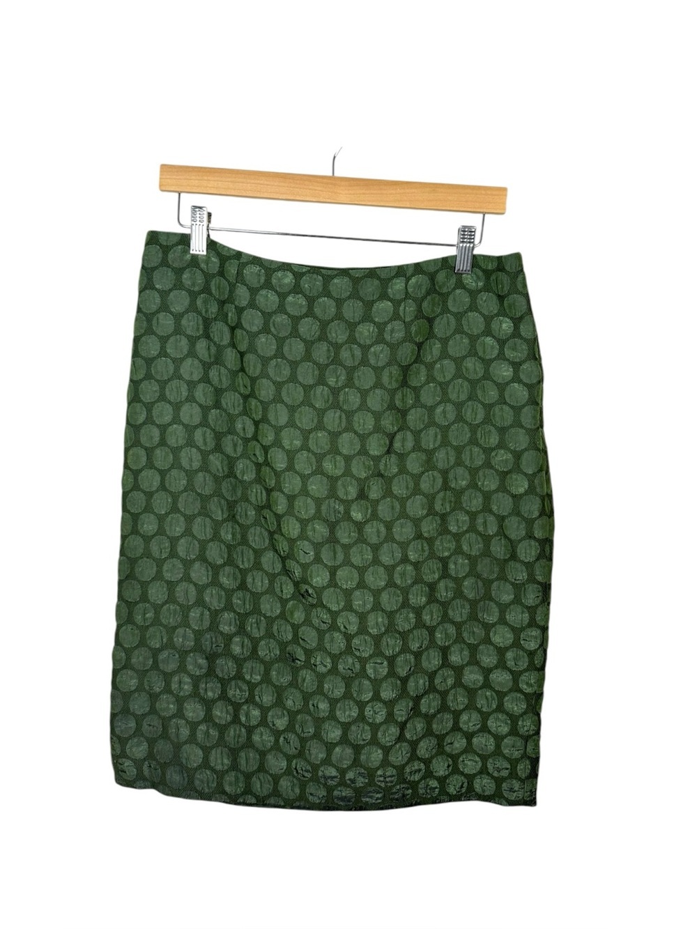 Maeve Anthropologie Green Textured Polka Dot Pencil Skirt Size 6 Lined
